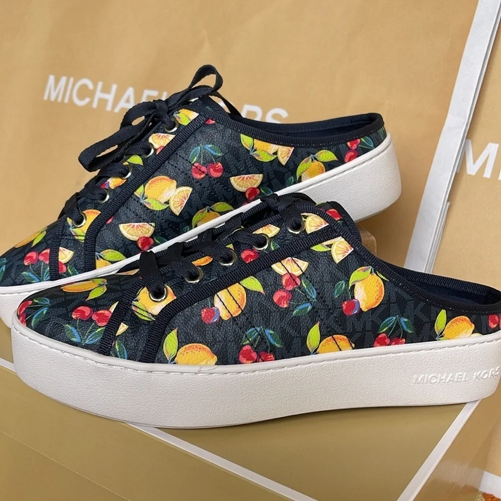 Michael Kors POPPY SLIDE SNEAKERS  FRUIT PAINT MK SIG SM 49T4POFP1Q Platforms